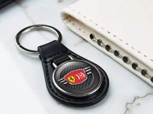 Ferrari Portachiavi In Pelle Sintetica Finto Sodo Sportivo